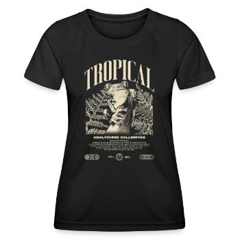 Grenouille arboricole aux yeux rouges Amphibien de la forêt tropicale - T-shirt sport Femme - noir - Devant - AI Model Female 172 light (172cm)