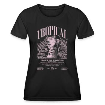 Grenouille arboricole aux yeux rouges Amphibien de la forêt tropicale - T-shirt sport Femme - noir - Devant - AI Model Female 172 light (172cm)