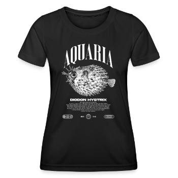 Stachelschwein Kugelfischhalter Moderne Streetwear - Frauen Funktions-T-Shirt - Schwarz - Vorne - AI Model Female 172 light (172cm)