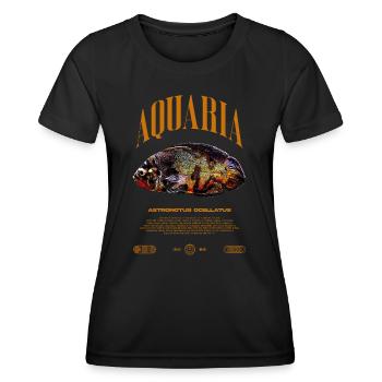 Oscar Fish Keeper Moderne Streetwear - Frauen Funktions-T-Shirt - Schwarz - Vorne - AI Model Female 172 light (172cm)