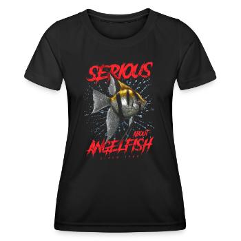 Ernsthaft im Bereich Diskusfische seit 1966 - Frauen Funktions-T-Shirt - Schwarz - Vorne - AI Model Female 172 light (172cm)