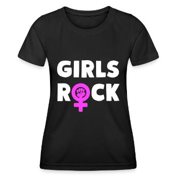 Girls Rock Girl Power - Women's Functional T-Shirt - black - Front - AI Model Female 172 light (172cm)