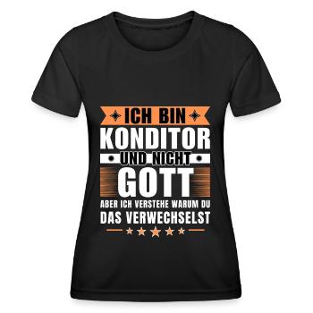 Ich bin Konditor und nicht Gott - Frauen Funktions-T-Shirt - Schwarz - Vorne - AI Model Female 172 light (172cm)