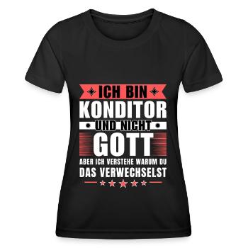 Ich bin Konditor und nicht Gott - Frauen Funktions-T-Shirt - Schwarz - Vorne - AI Model Female 172 light (172cm)