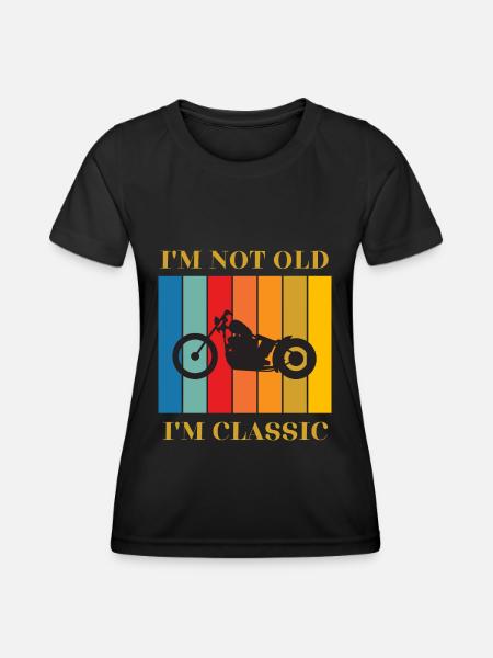 Classic Motorcycle Retro Design - Women's Functional T-Shirt - black