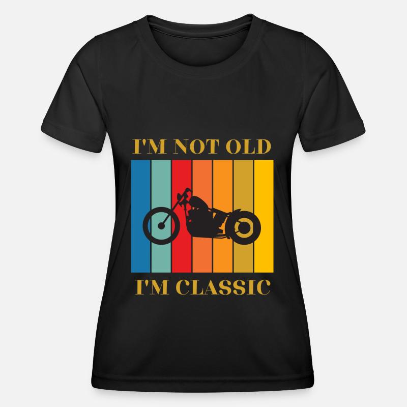 Classic Motorcycle Retro Design - Women's Functional T-Shirt - black