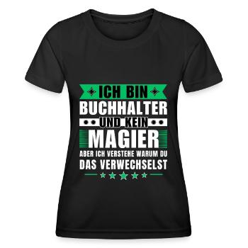 Ich bin Buchhalter und kein Magier - Frauen Funktions-T-Shirt - Schwarz - Vorne - AI Model Female 172 light (172cm)