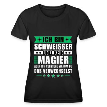 Ich bin Schweißer und kein Magier - Frauen Funktions-T-Shirt - Schwarz - Vorne - AI Model Female 172 light (172cm)