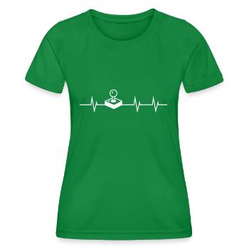 Heartbeat of a Gamer - Game Over? Never. - Frauen Funktions-T-Shirt - Kelly Green - Vorne - AI Model Female 172 dark (172cm)
