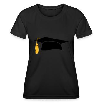 Graduation Cap - Women's Functional T-Shirt - black - Front - AI Model Female 172 light (172cm)