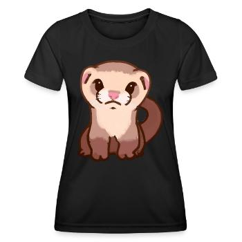 Frettchen - Frauen Funktions-T-Shirt - Schwarz - Vorne - AI Model Female 172 light (172cm)