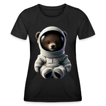 Ours en combinaison d’astronaute - T-shirt sport Femme - noir - Devant - AI Model Female 172 light (172cm)