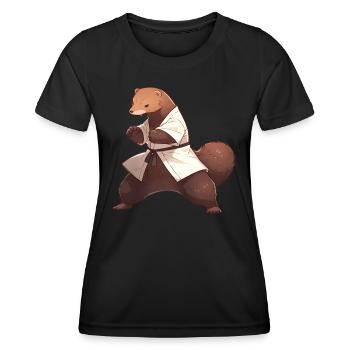 Judo Mungo - Frauen Funktions-T-Shirt - Schwarz - Vorne - AI Model Female 172 light (172cm)