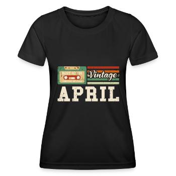 78th birthday April Vintage 1945 Vintage - Women's Functional T-Shirt - black - Front - AI Model Female 172 light (172cm)