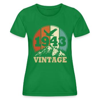 Jahrgang 1943 - Frauen Funktions-T-Shirt - Kelly Green - Vorne - AI Model Female 172 dark (172cm)