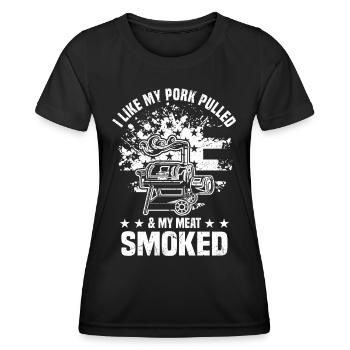 Fleisch und Bier | Grillen Grillmeister Geschenke - Frauen Funktions-T-Shirt - Schwarz - Vorne - AI Model Female 172 light (172cm)