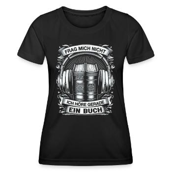 Livre audio - T-shirt sport Femme - noir - Devant - AI Model Female 172 light (172cm)