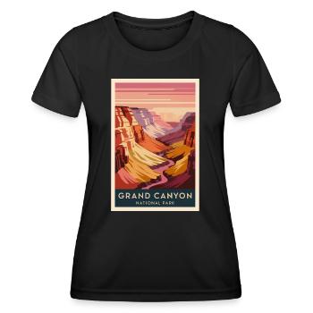 Grand Canyon Retro Poster Vintage Souvenir - Women's Functional T-Shirt - black - Front - AI Model Female 172 light (172cm)