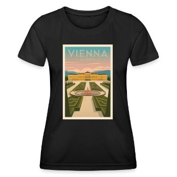 Affiche rétro Vienne Vintage Souvenir - T-shirt sport Femme - noir - Devant - AI Model Female 172 light (172cm)