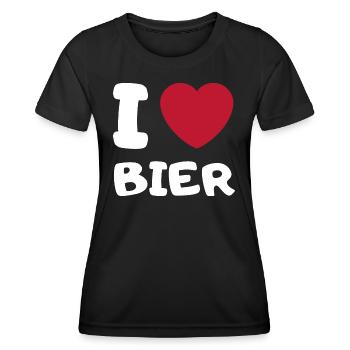 Ich Liebe Bier - Frauen Funktions-T-Shirt - Schwarz - Vorne - AI Model Female 172 light (172cm)