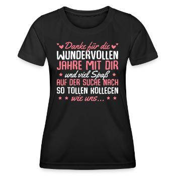 Kollegin Jobwechsel Abschiedsgeschenk - Frauen Funktions-T-Shirt - Schwarz - Vorne - AI Model Female 172 light (172cm)