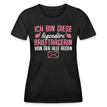 Postbotin Legendäre Briefträgerin - Frauen Funktions-T-Shirt - Schwarz - Vorne - AI Model Female 172 light (172cm)