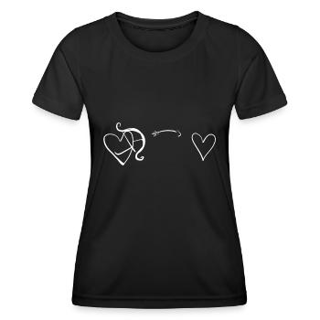 bow shooting arrow heart love symbol - Women's Functional T-Shirt - black - Front - AI Model Female 172 light (172cm)