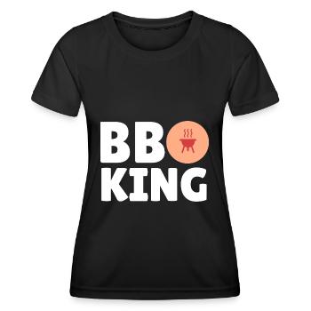 BBQ King - Grillen - Frauen Funktions-T-Shirt - Schwarz - Vorne - AI Model Female 172 light (172cm)