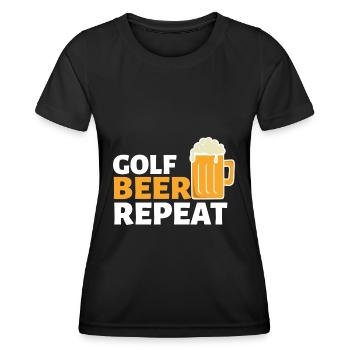 RÉPÉTER LA BIÈRE DE GOLF - T-shirt sport Femme - noir - Devant - AI Model Female 172 light (172cm)