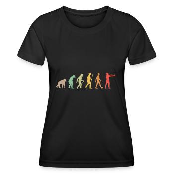 Bogenschießen Evolution Geschenk Bogenschütze - Frauen Funktions-T-Shirt - Schwarz - Vorne - AI Model Female 172 light (172cm)