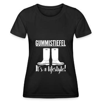 Gummistiefel It's a lifestyle. - Frauen Funktions-T-Shirt - Schwarz - Vorne - AI Model Female 172 light (172cm)