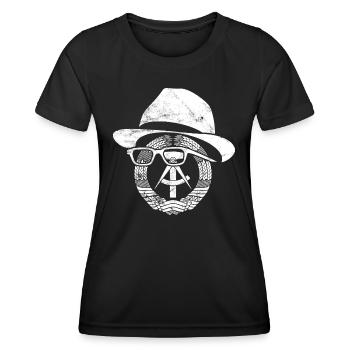 Honecker GDR Coat of Arms, East, Ossi Gift - Women's Functional T-Shirt - black - Front - AI Model Female 172 light (172cm)