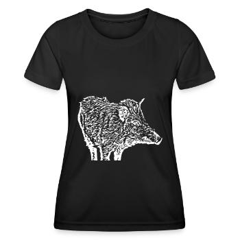 Wild boar Wild boar Pig Sow Pigs - Women's Functional T-Shirt - black - Front - AI Model Female 172 light (172cm)