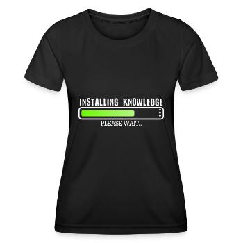 Installing Knowledge please wait - Women's Functional T-Shirt - black - Front - AI Model Female 172 light (172cm)