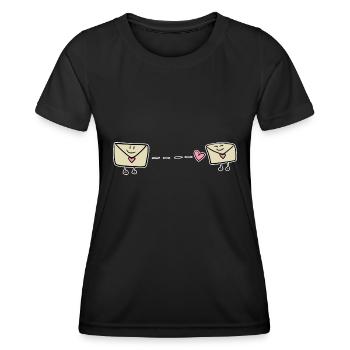amour envoyer des lettres dessin animé de la Saint-Valentin - T-shirt sport Femme - noir - Devant - AI Model Female 172 light (172cm)