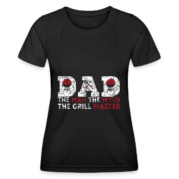 PAPA DER MAN THE MYTH OF THE GRILL MASTERS - Women's Functional T-Shirt - black - Front - AI Model Female 172 light (172cm)