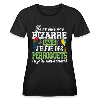 Perroquet Oiseau Perruche Ara Conure Cadeau Humour - T-shirt sport Femme - noir - Devant - AI Model Female 172 light (172cm)