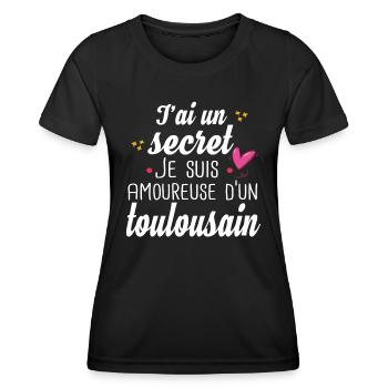 Toulouse Toulousain Femme Amoureuse Cadeau Humour - T-shirt sport Femme - noir - Devant - AI Model Female 172 light (172cm)