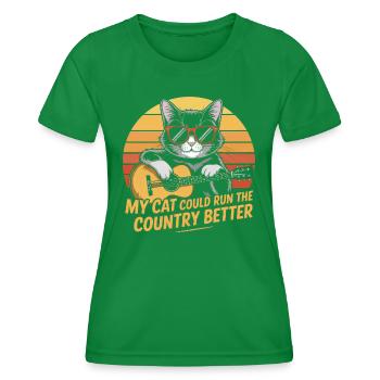Mon Chat Gouvernerait Mieux Le Pays - T-shirt sport Femme - vert - Devant - AI Model Female 172 dark (172cm)