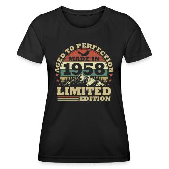 1958 Naissance Vintage Geburtstg Retro - T-shirt sport Femme - noir - Devant - AI Model Female 172 light (172cm)