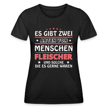 Butcher gift - two types of... design - Women's Functional T-Shirt - black - Front - AI Model Female 172 light (172cm)