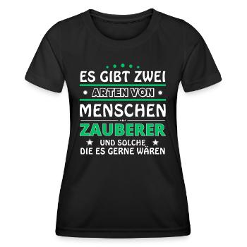 Wizard Gift - Two Types of... Design - Women's Functional T-Shirt - black - Front - AI Model Female 172 light (172cm)