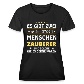 Wizard Gift - Two Types of... Design - Women's Functional T-Shirt - black - Front - AI Model Female 172 light (172cm)