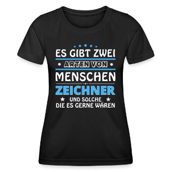 Zeichner Geschenk - zwei Arten von... Design - Frauen Funktions-T-Shirt - Schwarz - Vorne - AI Model Female 172 light (172cm)