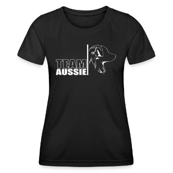 ÉQUIPE Chiens Aussie Berger Australien Wilsigns - T-shirt sport Femme - noir - Devant - AI Model Female 172 light (172cm)