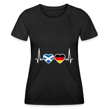 Schottland Deutschland Freunde Flaggen - Frauen Funktions-T-Shirt - Schwarz - Vorne - AI Model Female 172 light (172cm)