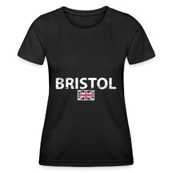 Bristol UK Vintage British Flag British - Women's Functional T-Shirt - black - Front - AI Model Female 172 light (172cm)