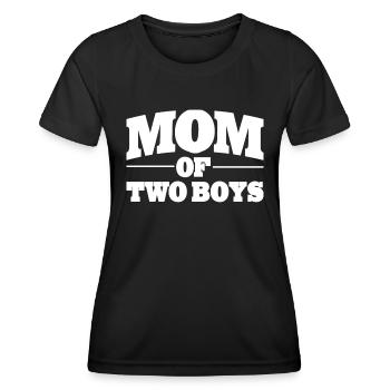 Maman Maman maman de deux garçons Idée cadeau Fête des mères - T-shirt sport Femme - noir - Devant - AI Model Female 172 light (172cm)