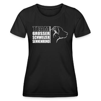 TEAM Large Swiss Mountain Dog Dogs Wilsigns - Women's Functional T-Shirt - black - Front - AI Model Female 172 light (172cm)