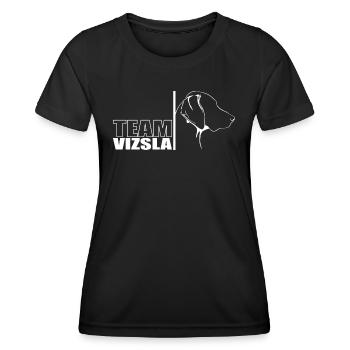 TEAM Vizsla Dog Dog Vischel Wilsigns - Women's Functional T-Shirt - black - Front - AI Model Female 172 light (172cm)